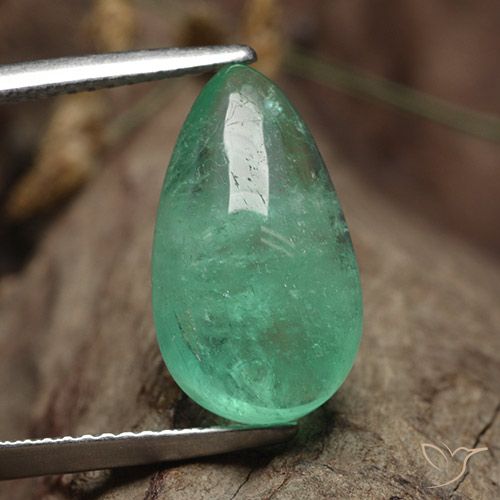 6.23ct Natural Light Green Emerald, Pear Shape, Translucent