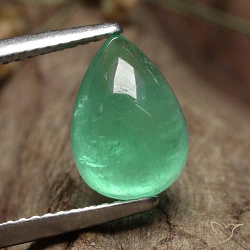 3.60ct Natural Pistachio Green Emerald, Pear Shape, Translucent
