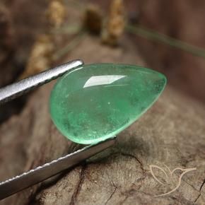 4.31ct Natural Pistachio Green Emerald, Pear Shape, Translucent