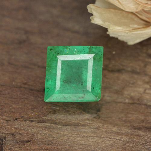 Bright Green Emerald Gem - 0.7ct Square Facet (ID: 498661)