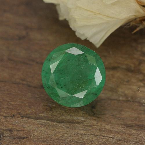 Medium Green Emerald Gem - 0.8ct Round Facet (ID: 498678)