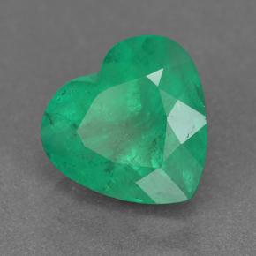 2.13 ct Green Emerald Stone, Natural Emerald in Heart Facet Shape for Sale