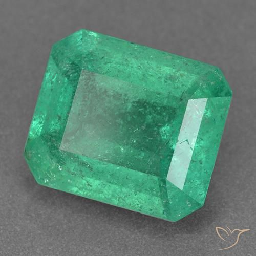 2.80 ct Green Emerald Stone, Natural Emerald in Octagon Step Cut Shape for Sale