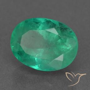 2.26 ct Green Emerald Stone, Natural Emerald in Oval Facet Shape for Sale
