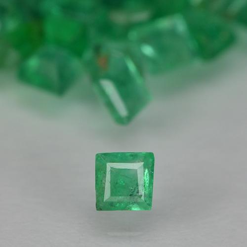 Verde cálido Esmeralda Gema - 0ct Corte cuadrado step (ID: 500615)