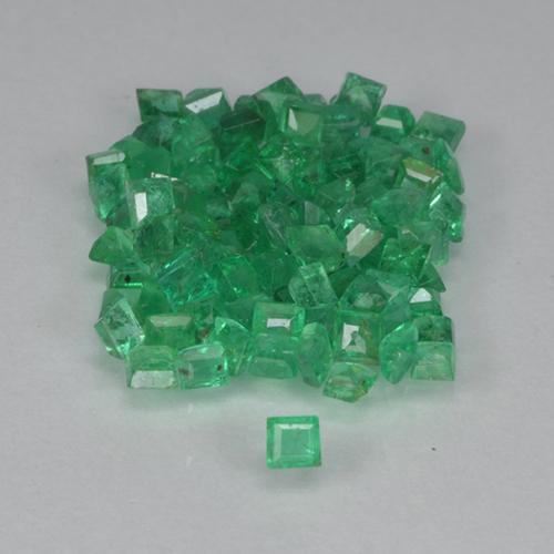 1.37 ctw Green Emerald Stones, Natural Emerald in Square Facet Shape for Sale
