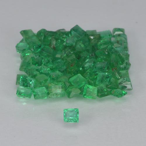 1.34 ctw Green Emerald Stones, Natural Emerald in Square Facet Shape for Sale