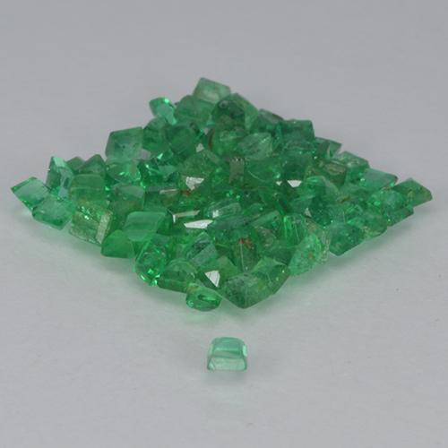 Emerald Gemstones in 1.3 x 1.2 mm Size for Sale, Emerald Stones in Warm Green Color