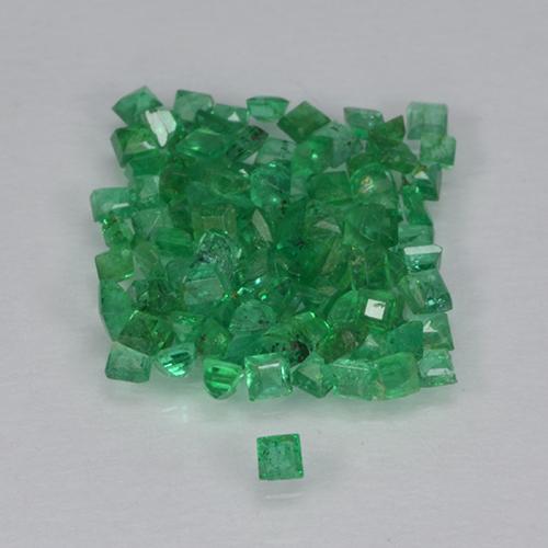 1.23 ctw Green Emerald Stones, Natural Emerald in Square Facet Shape for Sale