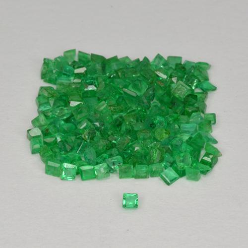 Verde cálido Esmeralda Gema - 0ct Corte cuadrado step (ID: 500892)