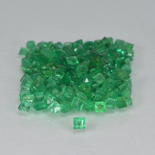 2.41 ctw Green Emerald Stones, Natural Emerald in Square Facet Shape for Sale