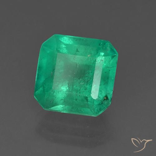 3.35 ct Green Emerald Stone, Natural Emerald in Octagon Step Cut Shape for Sale