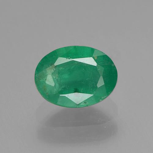 Medium Green Emerald Gem - 0.9ct Oval Facet (ID: 505010)