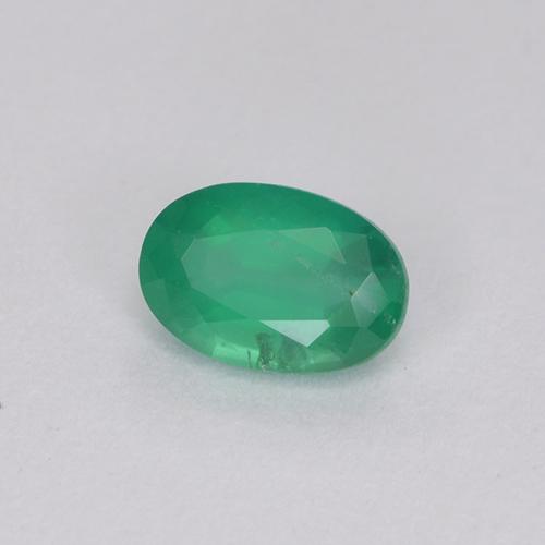 0.54 ct Green Emerald Stone, Natural Emerald in Oval Facet Shape for Sale