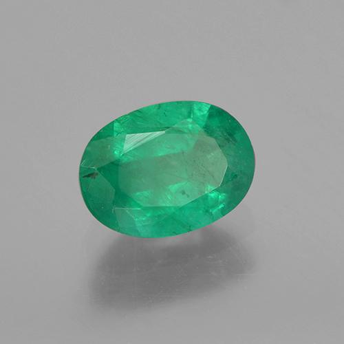 0.82 ct Green Emerald Stone, Natural Emerald in Oval Facet Shape for Sale