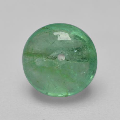 Verde frío claro Esmeralda Gema - 0.6ct Rondelle circular perforado (ID: 535890)