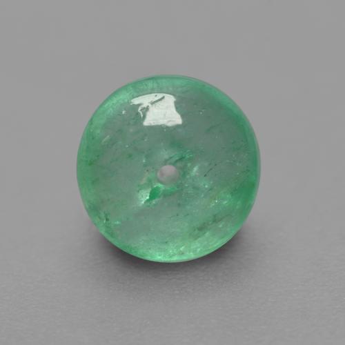 Vert froid léger Émeraude gemme - 0.8ct Rondelle percée rond (ID: 535983)
