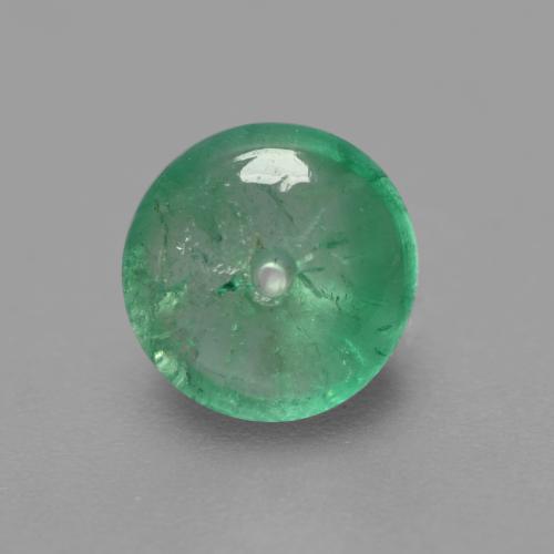 Bright Green Emerald Gem - 0.8ct Round Drilled Rondelle (ID: 535987)