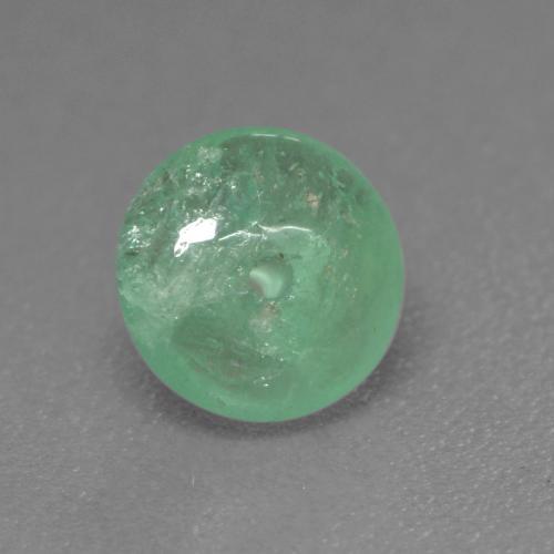 0.79 ct Green Emerald Stone, Natural Emerald in Round Drilled Rondelle Shape for Sale