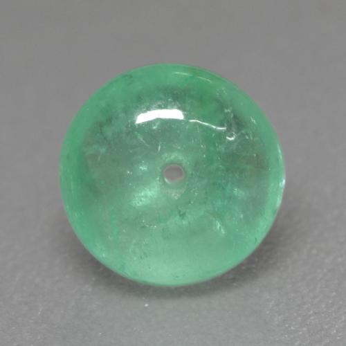 Bright Green Emerald Gem - 1.3ct Round Drilled Rondelle (ID: 536549)