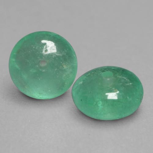 Medium light Green Emerald Gem - 0.6ct Round Drilled Rondelle (ID: 536683)
