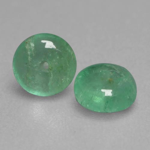 Medium light Green Emerald Gem - 0.5ct Round Drilled Rondelle (ID: 536686)