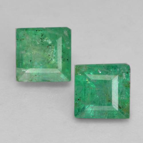 Warm Green Emerald Gem - 0.7ct Square Facet (ID: 536693)