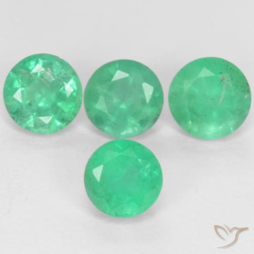 0.73 ctw Green Emerald Stones, Natural Emerald in Round Facet Shape for Sale