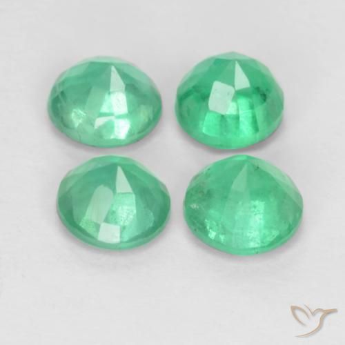 Emerald Gemstones in 3.5 mm (calibrated) Size for Sale, Emerald Stones in Jade Green Color