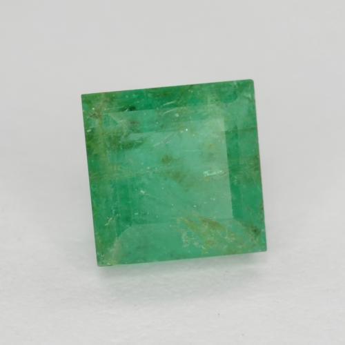 0.65 ct Green Emerald Stone, Natural Emerald in Square Facet Shape for Sale