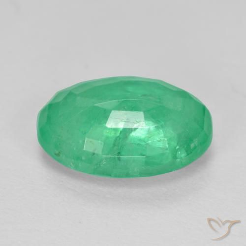 Emerald Gemstone in 10.7 x 7.7 mm Size for Sale, Emerald Stone in Bright Green Color