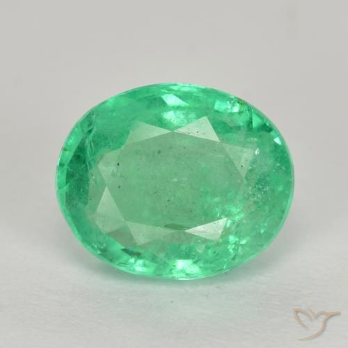 2.09ct Natural Light Green Emerald, Oval, I1
