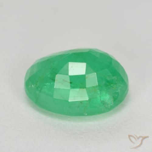 Emerald Gemstone in 9.4 x 7.6 mm Size for Sale, Emerald Stone in Yellowish Green Color