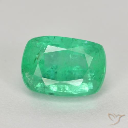 Smeraldo 8,3 x 5,8mm verde Taglio a cuscino dalla Colombia, peso di 2,14 ct, gemma naturale Lubrificate in purezza I1, 1 pezzo Smeraldo - Colore: Verde brillante, durezza Mohs di 7,5 - 8 adatto per gioielli da indossare ogni giorno, Pietra dello zodiaco del cancro, Photo A