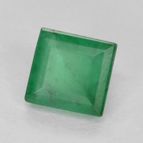 0.42 ct Green Emerald Stone, Natural Emerald in Square Facet Shape for Sale