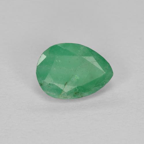 Deep Fern Green Emerald Gem - 0.5ct Pear Facet (ID: 584941)