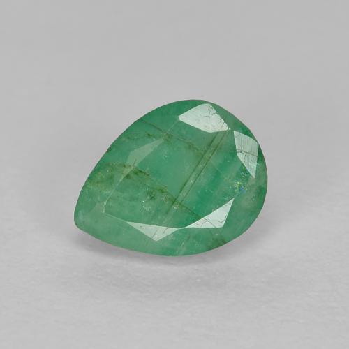 Medium light Green Emerald Gem - 0.6ct Pear Facet (ID: 584942)