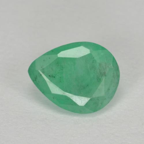 0.54 ct Green Emerald Stone, Natural Emerald in Pear Facet Shape for Sale