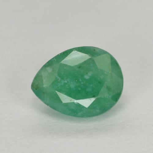 Verde claro medio Esmeralda Gema - 0.6ct Corte en forma de pera (ID: 585092)