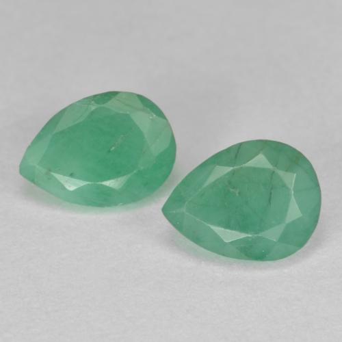 Verde claro Esmeralda Gema - 0.5ct Corte en forma de pera (ID: 585483)