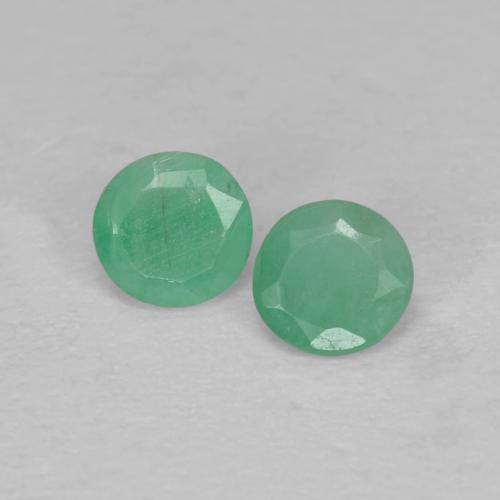 0.30 ctw Green Emerald Gemstones, Emerald Gems in Round Facet Shape for Sale.