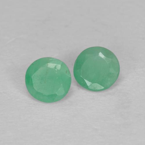 0.30 ctw Green Emerald Stones, Natural Emerald in Round Facet Shape for Sale