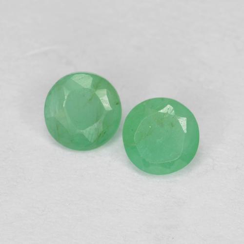 Light Green Emerald Gem - 0.2ct Round Facet (ID: 586494)
