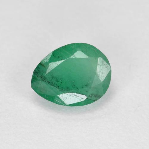 Medium light Green Emerald Gem - 0.5ct Pear Facet (ID: 586609)