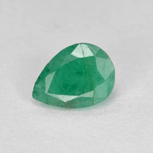 Medium light Green Emerald Gem - 0.4ct Pear Facet (ID: 586611)