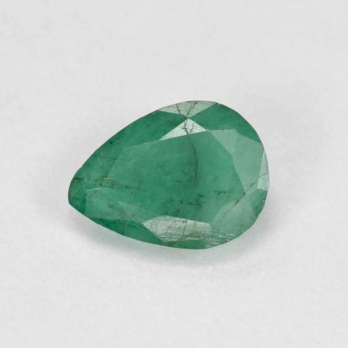 Blue Green Emerald Gem - 0.5ct Pear Facet (ID: 586613)