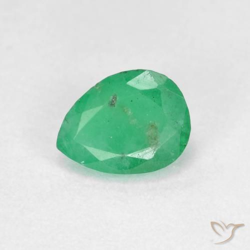 0.44ct Natural Light Green Emerald, Pear Shape, SI-I1