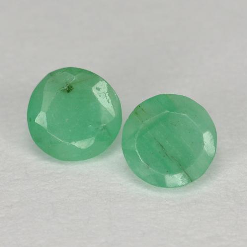 Light Green Emerald Gem - 0.2ct Round Facet (ID: 586727)