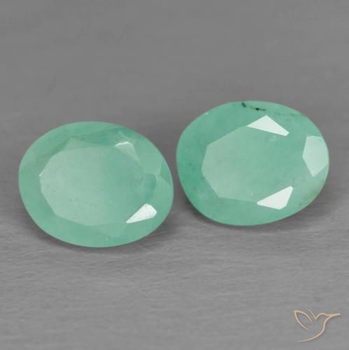 0.79 ctw Green Emerald Stones, Natural Emerald in Oval Facet Shape for Sale