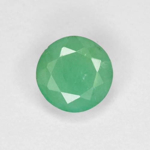 0.48 ct Green Emerald Gemstone, Emerald Gem in Round Facet Shape for Sale.